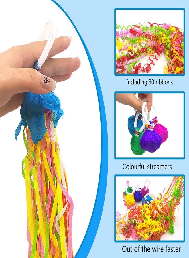 Could Spark 30pack Colourful Streamer Poppers 30 Ribbons No Mess Confetti Poppers No Mess Streamers for Weeding Birthday Graduation Celebration Gender Reveal Decorations Hand Thrown Streamers (30) - Image 3